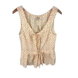 Madewell Shirred Drawstring Tank Blouse NWT Size Small Cottagecore Prairie